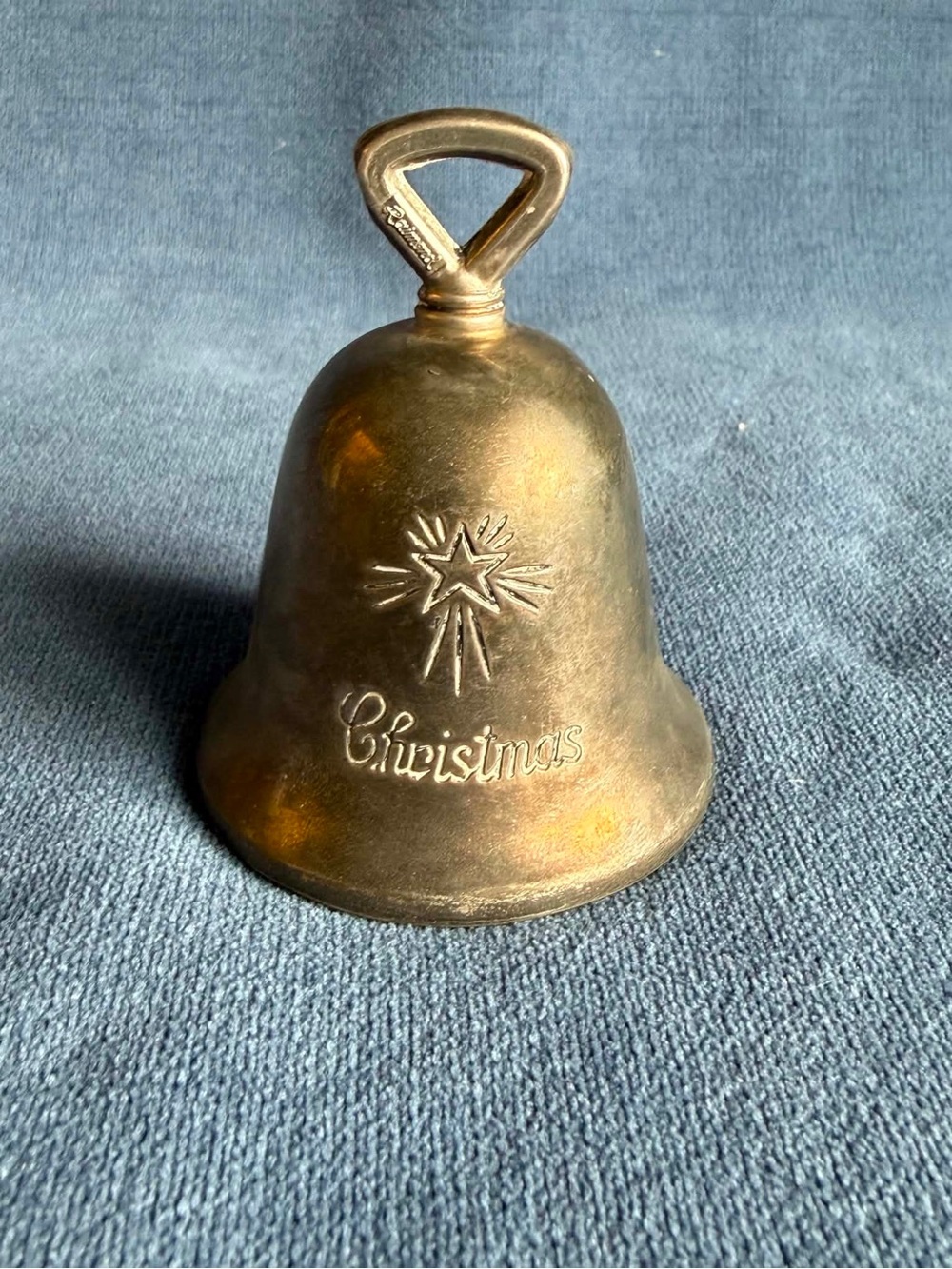 Brass Christmas Bell Decorative Accent - Silver plate